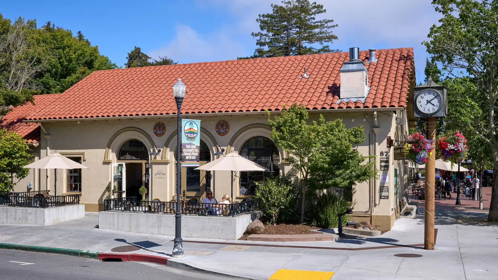 The Mill Valley Depot Café & Bookstore on Lytton Square in downtown Mill Valley